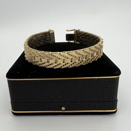 Bracciale da donna in Oro 18 kt Placcato braccialetto fascia semi rigido anni 50 Categoria  Bigiotteria & Accessori
