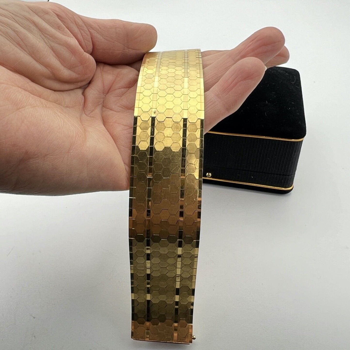 Bracciale da donna in Oro 18 kt Placcato braccialetto fascia semi rigido anni 50 Categoria  Bigiotteria & Accessori
