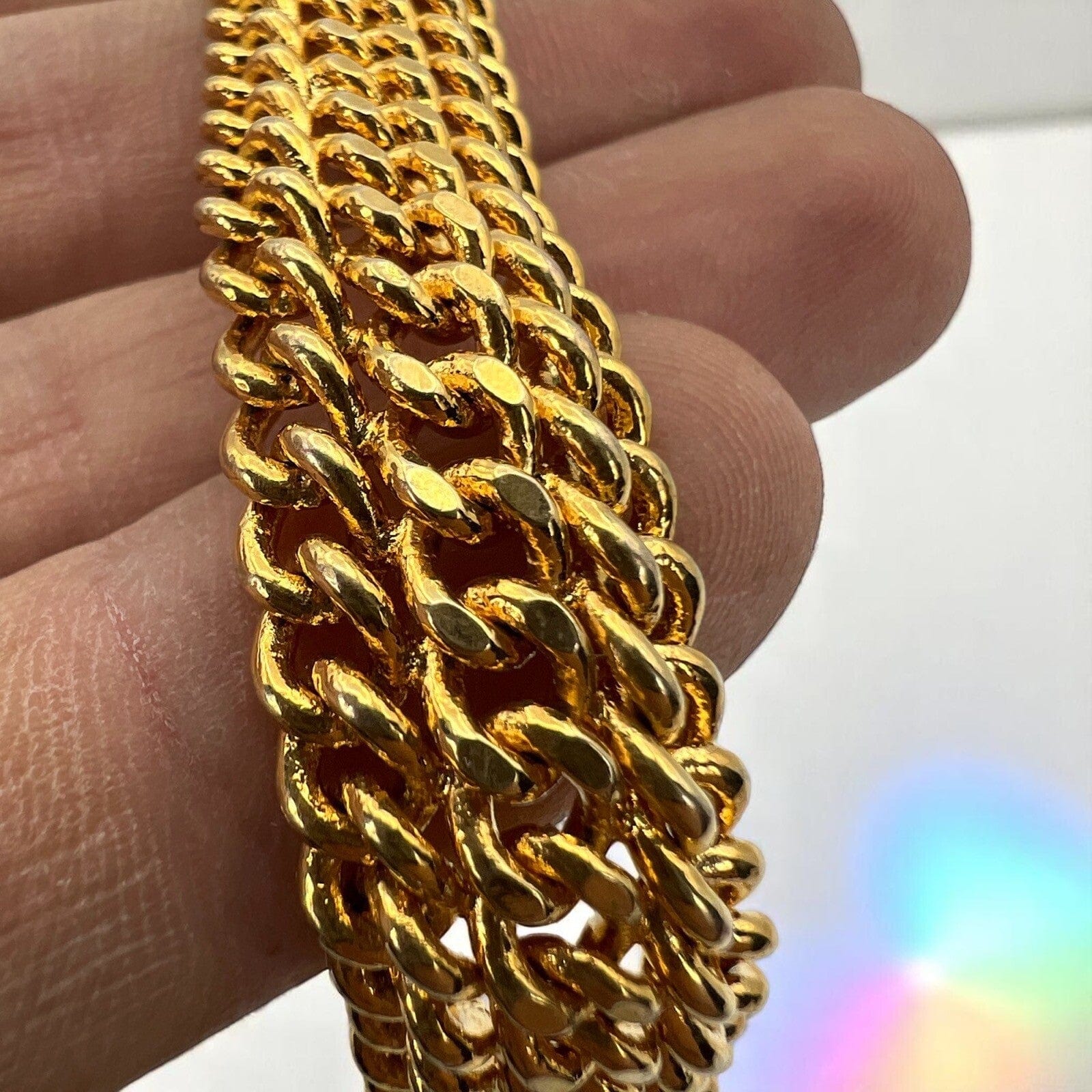 Bracciale Oro Farfalla Vintage - Bracciale Aperto Largo E Spesso In Ottone Placcato 14K, Regolabile