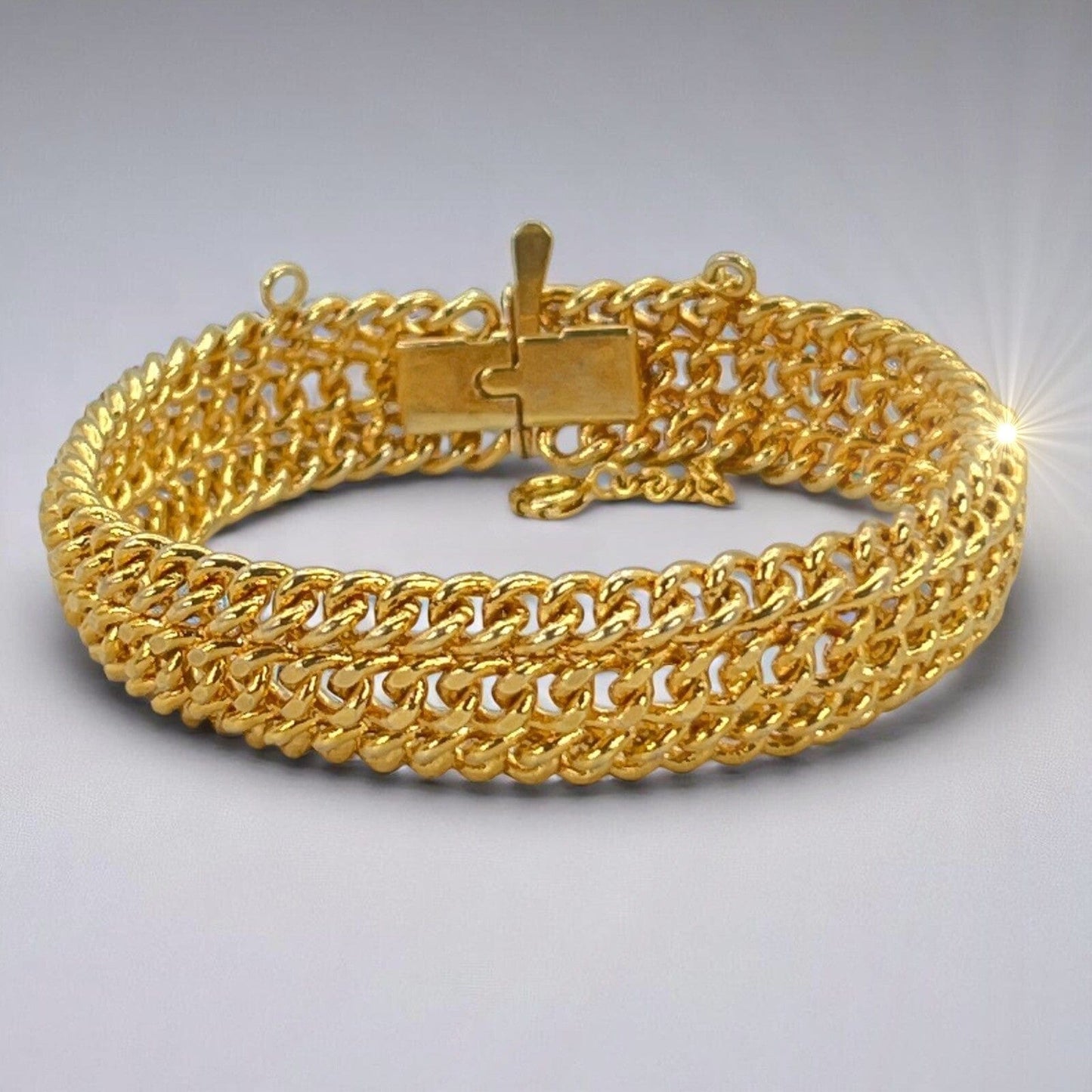 Bracciale da donna in Oro Giallo Placcato braccialetto fascia morbida Vintage Categoria  Bigiotteria & Accessori