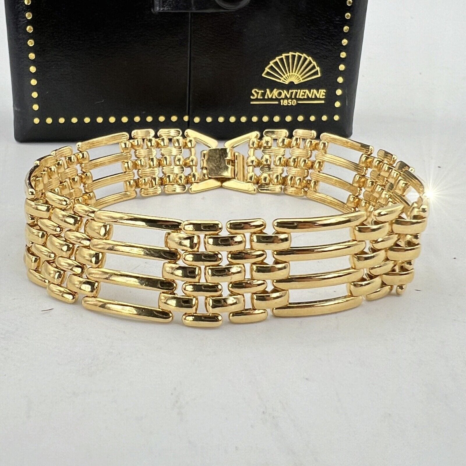 Bracciale da donna in Oro Placcato 18 KT braccialetto fascia morbida Vintage Categoria  Bigiotteria & Accessori