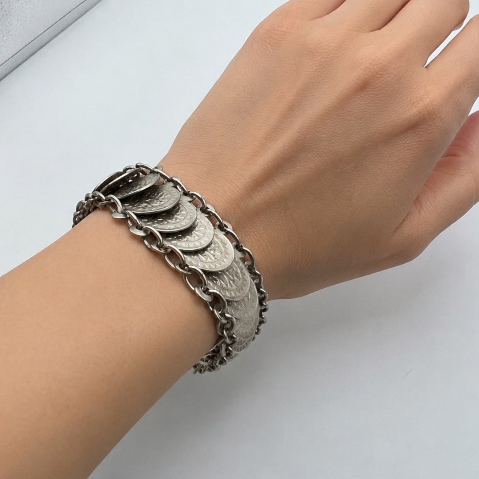 Bracciale da donna Vintage Braccialetto Arabo Etnico Stile Boho finte monete Categoria  Bigiotteria & Accessori
