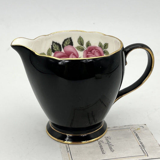 Bricco per Latte Lattiera in porcellana Old Royal inglese Fiore Rose Nero Categoria  Servizio tazze - Tazze