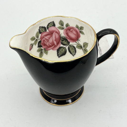 Bricco per Latte Lattiera in porcellana Old Royal inglese Fiore Rose Nero Categoria  Servizio tazze - Tazze