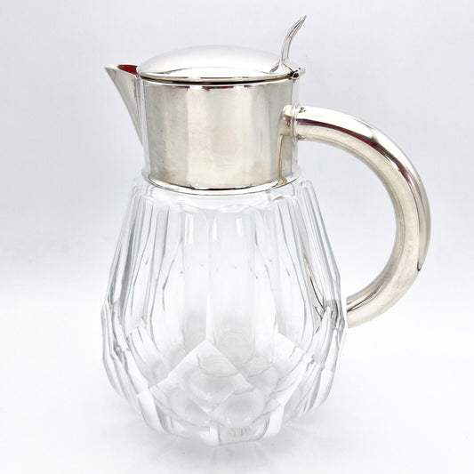 Brocca caraffa antica in cristallo argento silver plated decanter porta ghiaccio Categoria  Brocche