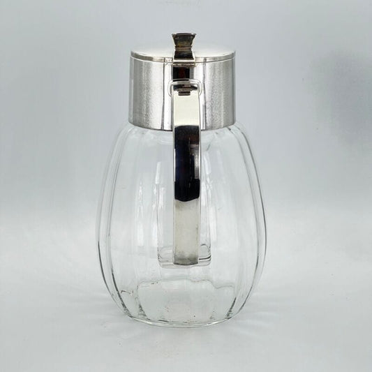 Brocca caraffa antica in cristallo e argento silver plated decanter per vino Categoria  Brocche