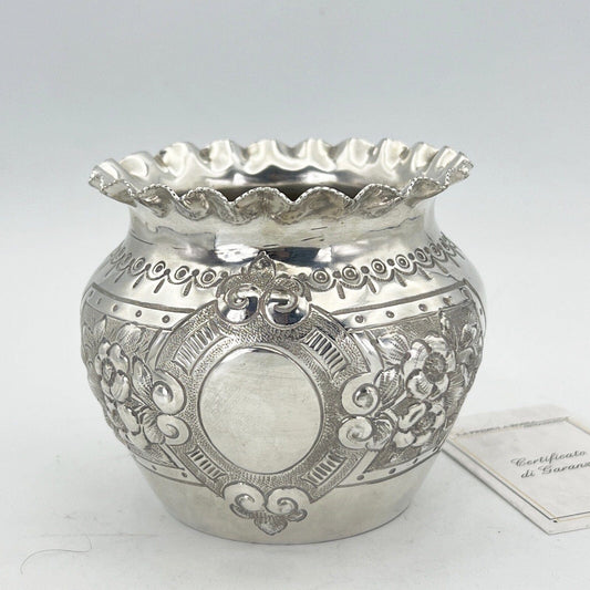 Cache pot antico in argento sheffield silver plated vasetto portafiori vaso 800 Categoria  Sheffield & Argento