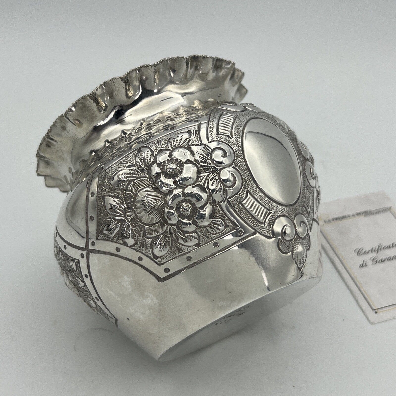 Cache pot antico in argento sheffield silver plated vasetto portafiori vaso 800 Categoria  Sheffield & Argento