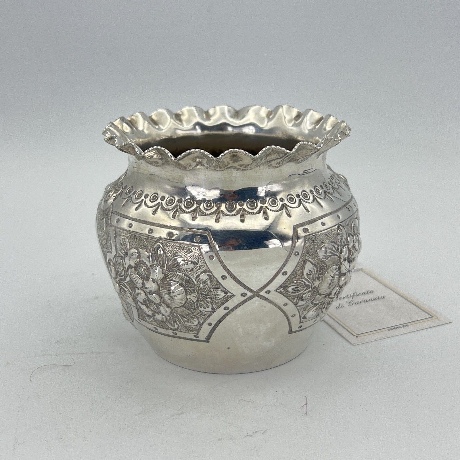 Cache pot antico in argento sheffield silver plated vasetto portafiori vaso 800 Categoria  Sheffield & Argento