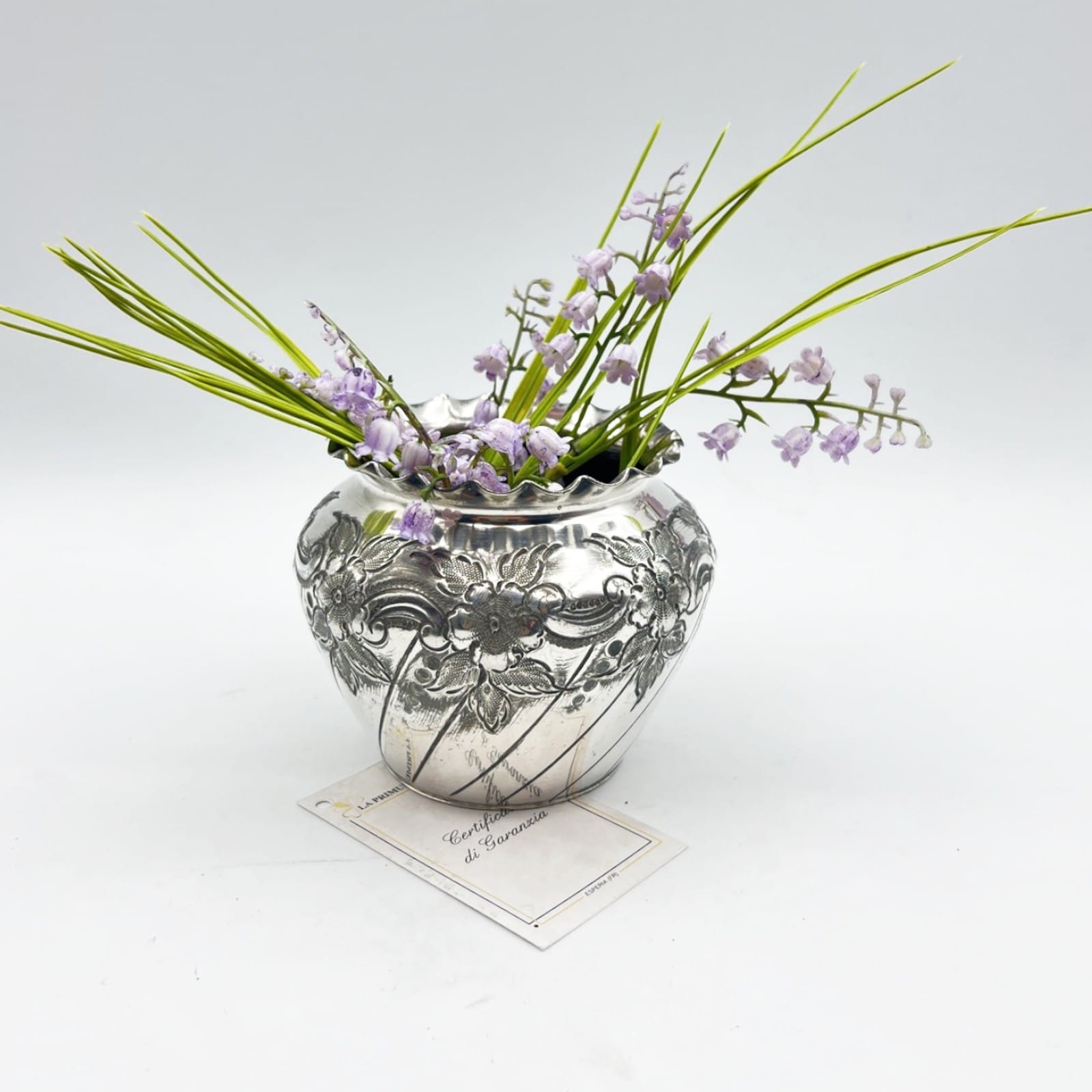 Cache pot antico in argento sheffield silver plated vasetto portafiori vaso 800 Categoria  Sheffield & Argento