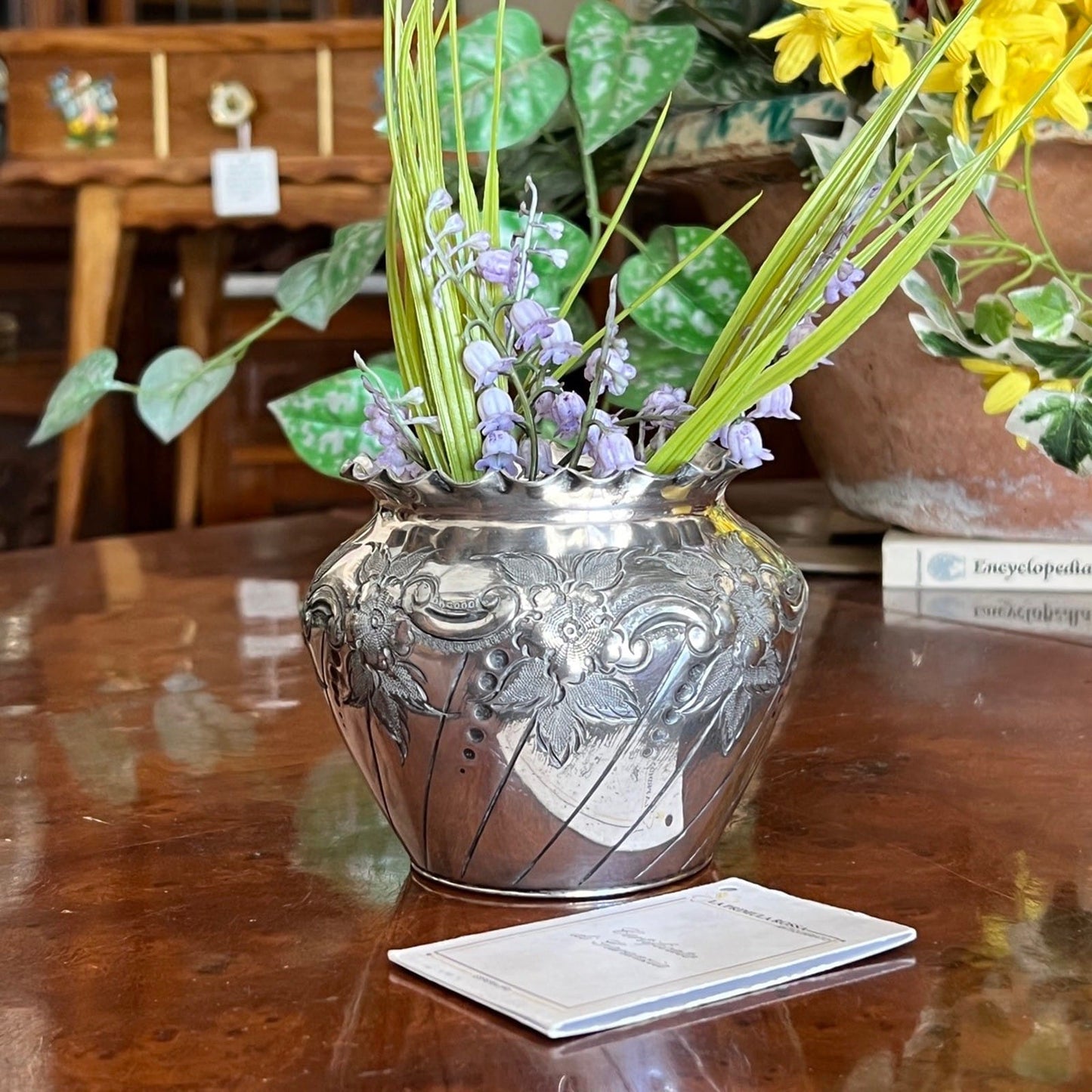 Cache pot antico in argento sheffield silver plated vasetto portafiori vaso 800 Categoria  Sheffield & Argento