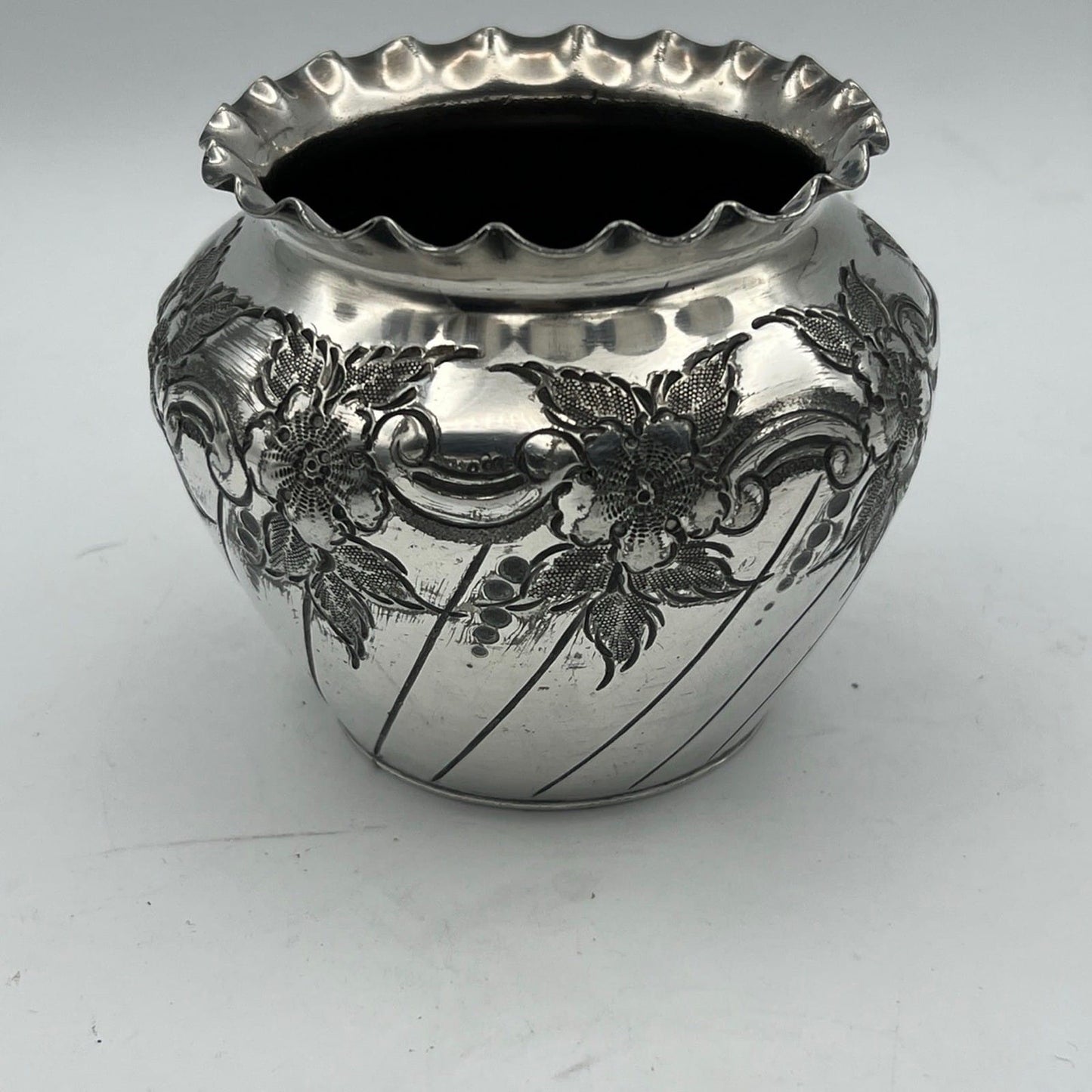 Cache pot antico in argento sheffield silver plated vasetto portafiori vaso 800 Categoria  Sheffield & Argento