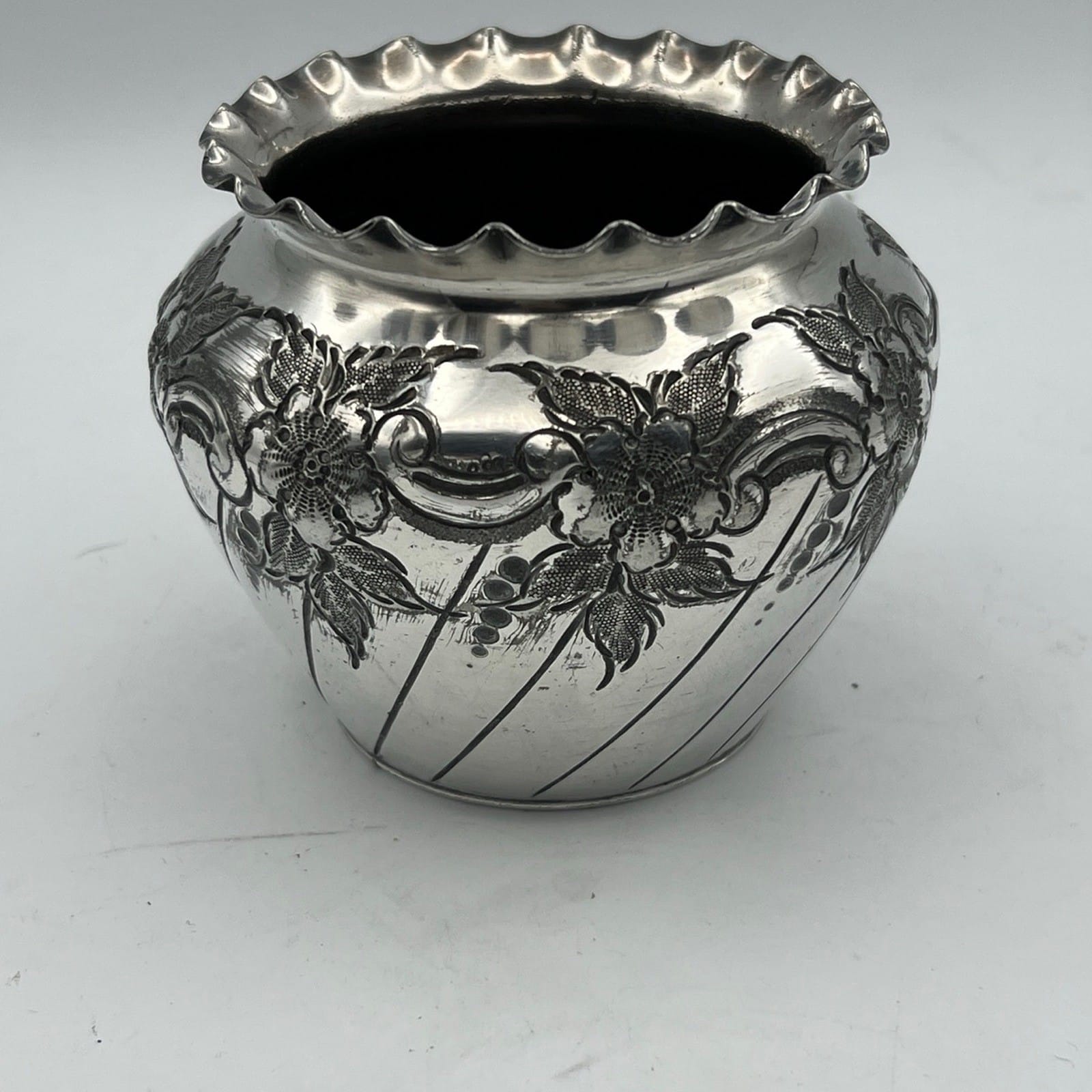 Cache pot antico in argento sheffield silver plated vasetto portafiori vaso 800 Categoria  Sheffield & Argento