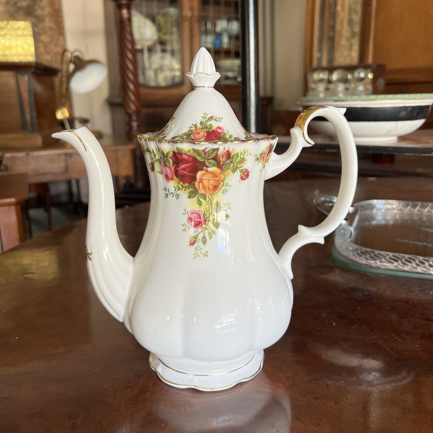 Caffettiera in porcellana Royal Albert Old Country Roses teiera anni '60 Rose Categoria  Servizio tazze - Tazze