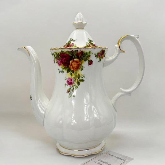 Caffettiera in porcellana Royal Albert Old Country Roses teiera anni '60 Rose Categoria  Servizio tazze - Tazze