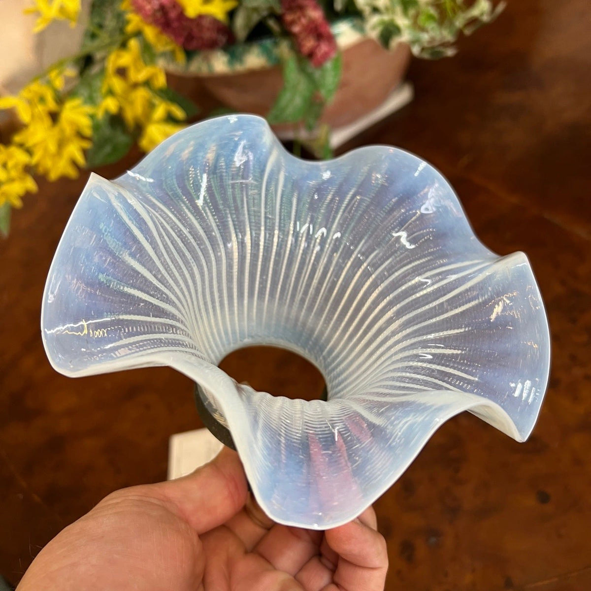 Campana paralume boccia in vetro iridescente ricambio per lampadario Anni 30 Categoria  Lampade Appliques