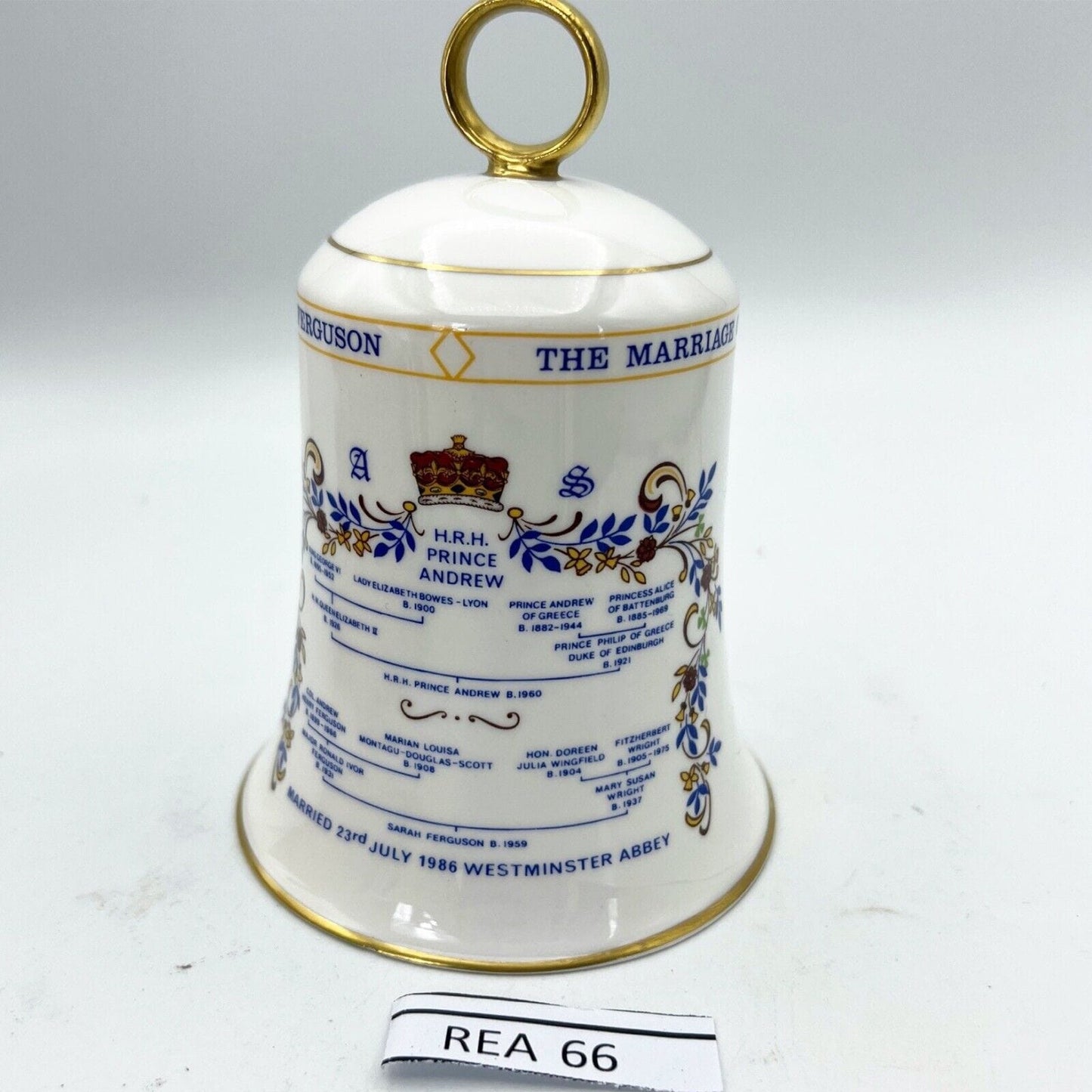 Campanella in porcellana Aynsley Casa Reale Inglese Souvenir campana Vintage 80 Categoria  Campane - Campanelle
