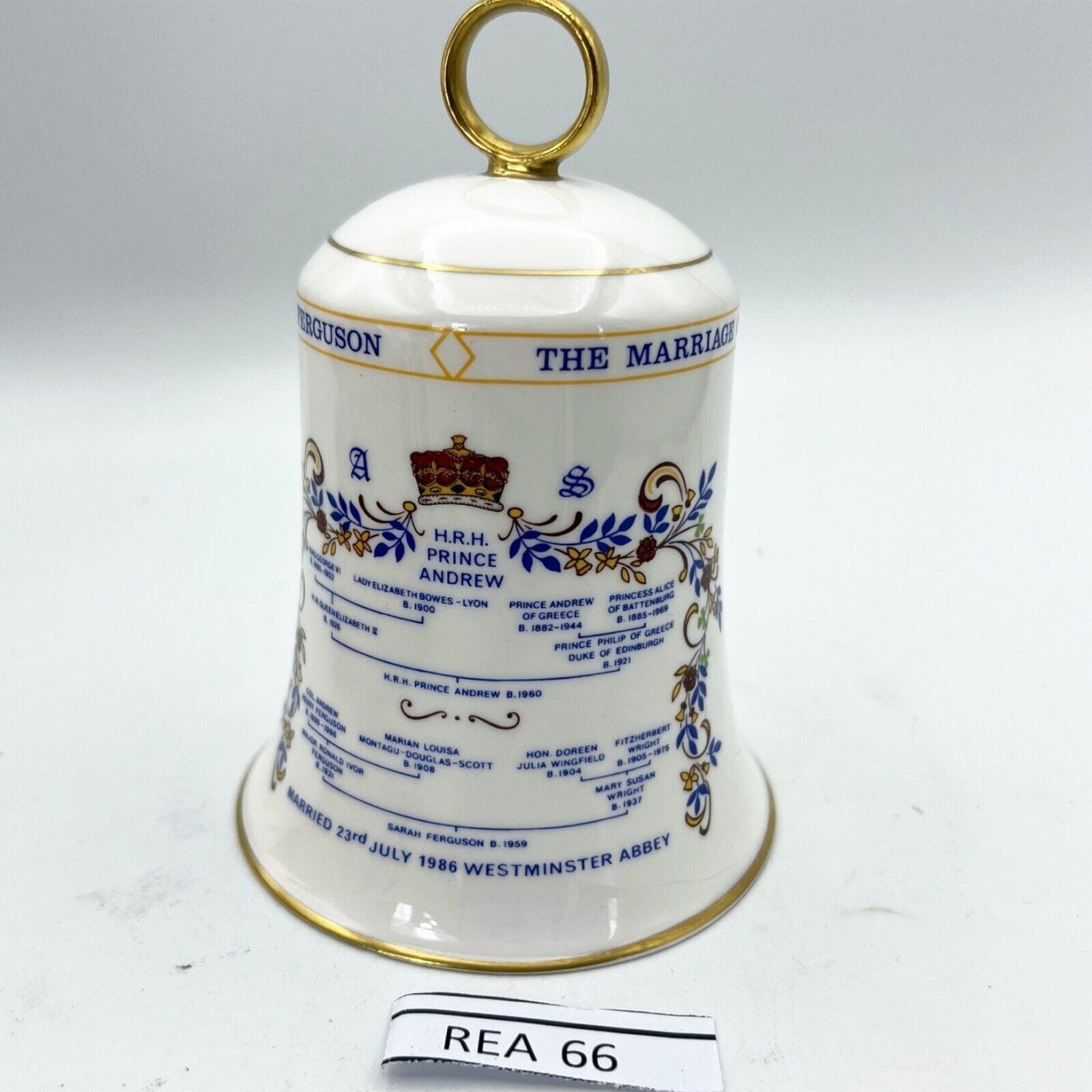 Campanella in porcellana Aynsley Casa Reale Inglese Souvenir campana Vintage 80 Categoria  Campane - Campanelle