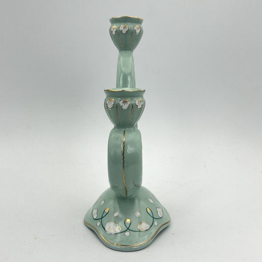 Candelabro antico ceramica Deruta candeliere porta candele verde salvia Categoria  Altro