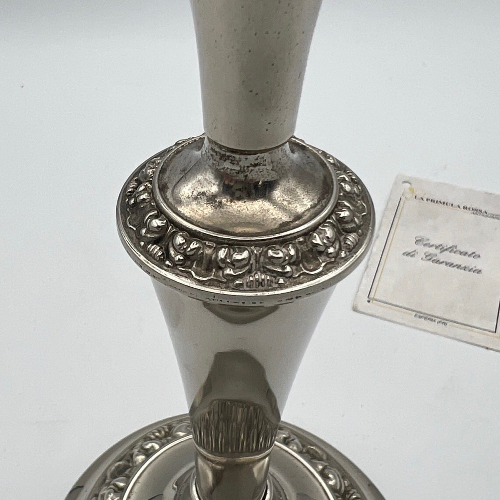 Candelabro antico in argento silver plated candeliere portacandela monofiamma Categoria  Sheffield & Argento