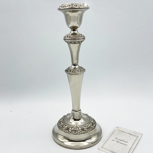 Candelabro antico in argento silver plated candeliere portacandela monofiamma Categoria  Sheffield & Argento