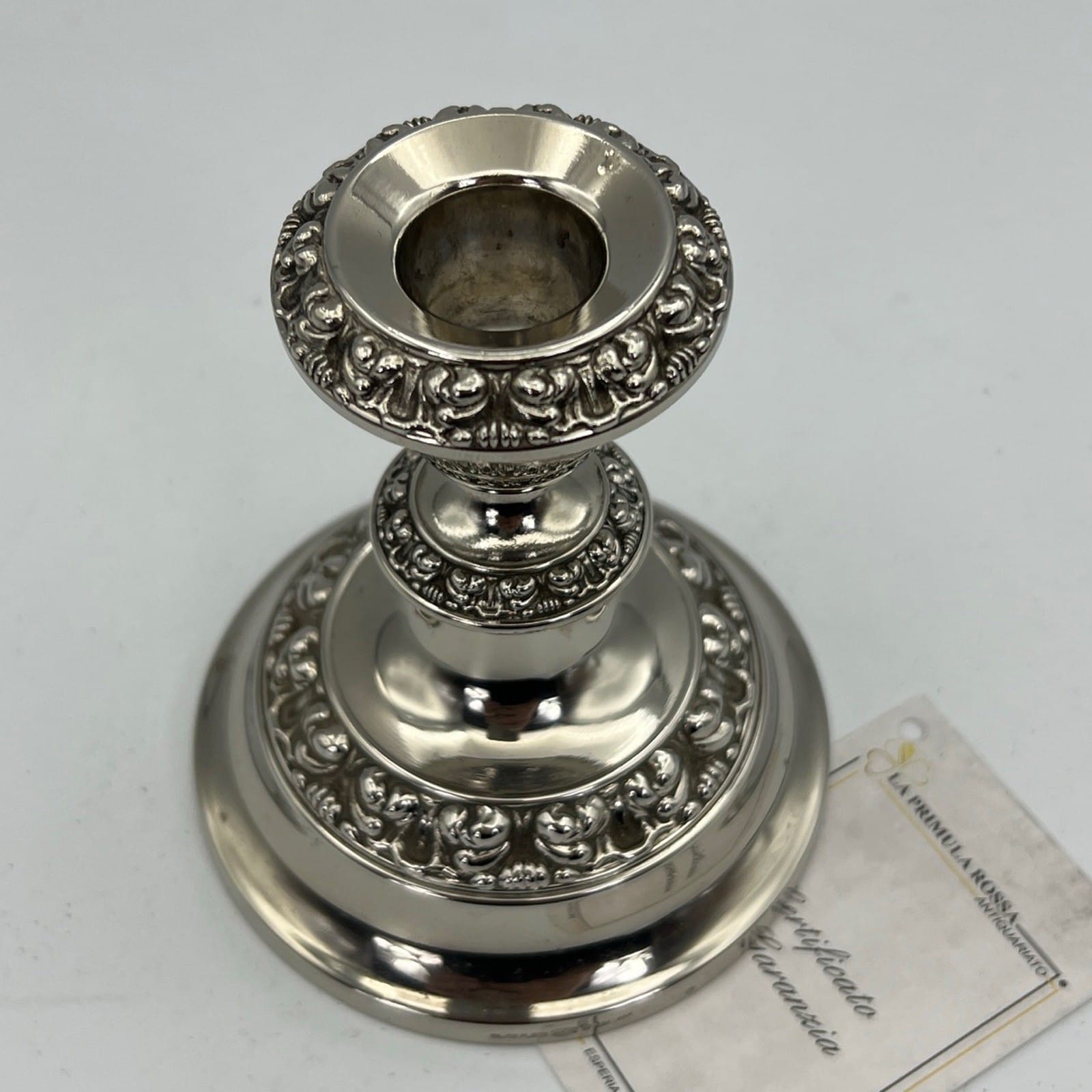 Candelabro antico in argento silver plated candeliere portacandela monofiamma X Categoria  Sheffield & Argento