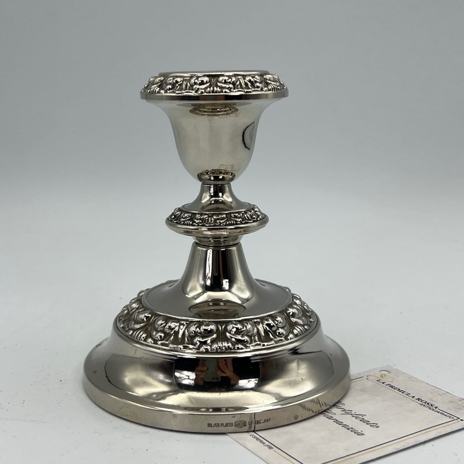 Candelabro antico in argento silver plated candeliere portacandela monofiamma X Categoria  Sheffield & Argento