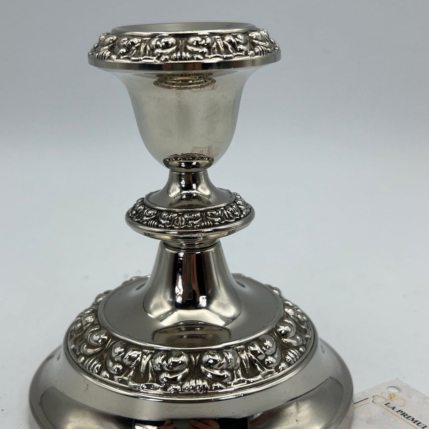 Candelabro antico in argento silver plated candeliere portacandela monofiamma X Categoria  Sheffield & Argento