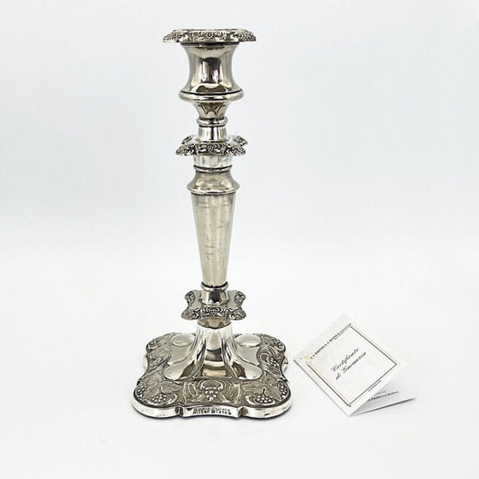 Candelabro antico in argento silver plated candeliere portacandela rocaille Categoria  Sheffield & Argento
