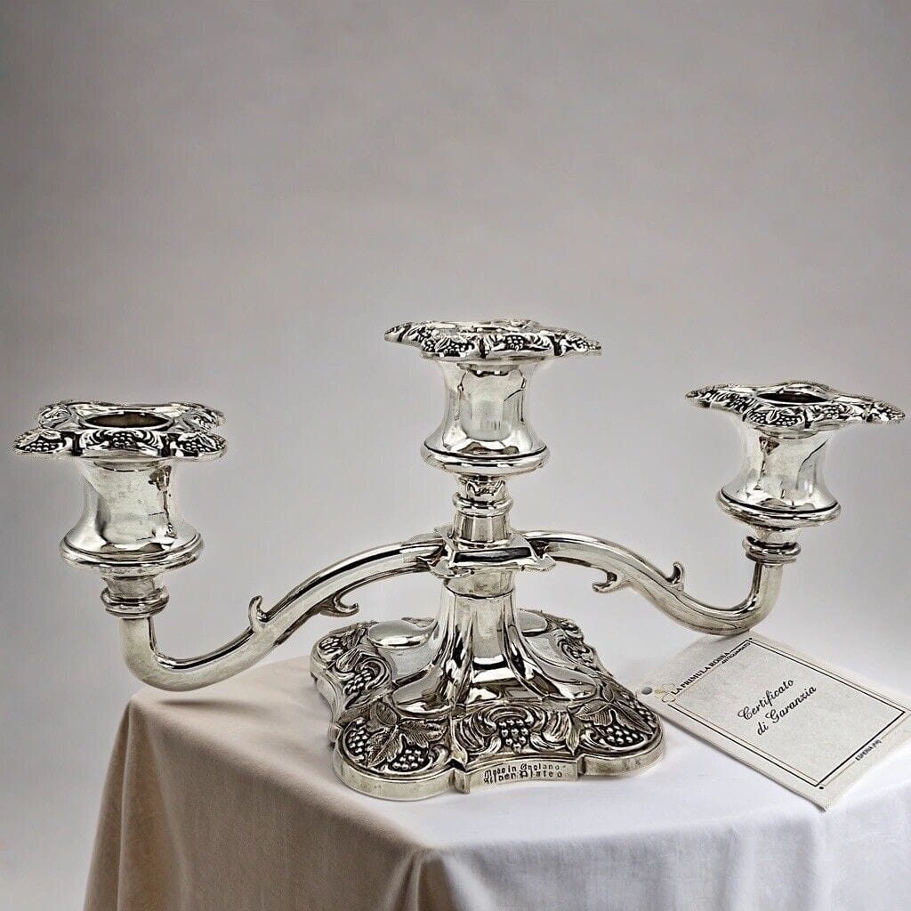 Candelabro antico in argento silver plated candeliere portacandela Sheffield Categoria  Sheffield & Argento