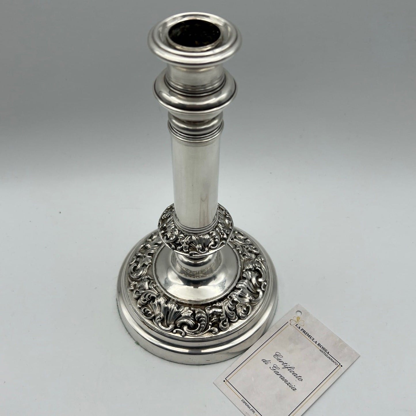 Candelabro antico in argento silver plated candeliere portacandela telescopico Categoria  Sheffield & Argento