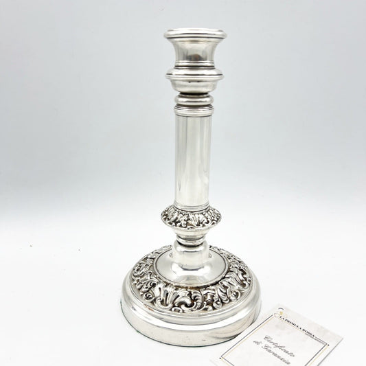 Candelabro antico in argento silver plated candeliere portacandela telescopico Categoria  Sheffield & Argento