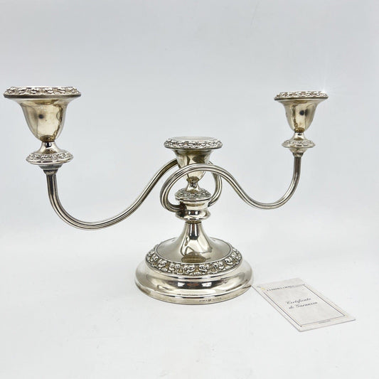 Candelabro antico in argento silver plated candeliere portacandele rocaille Categoria  Sheffield & Argento