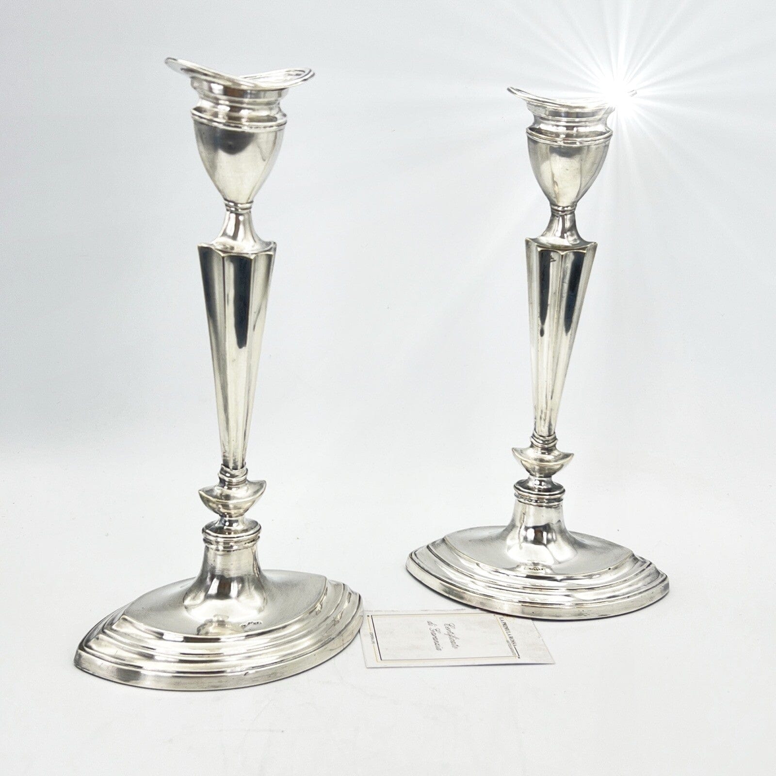Candelabro antico in argento Silver Plated Coppia candelieri portacandela Categoria  Sheffield & Argento