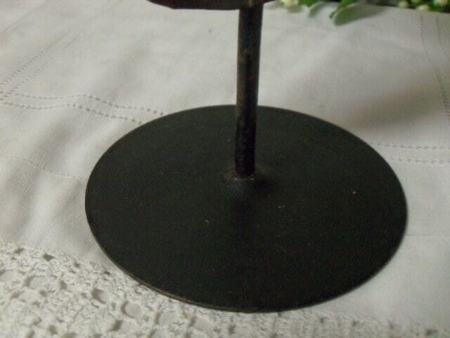 CANDELABRO D'EPOCA IN FERRO  PORTACANDELA  VINTAGE CANDELIERE SHABBY CHIC Categoria  Vintage