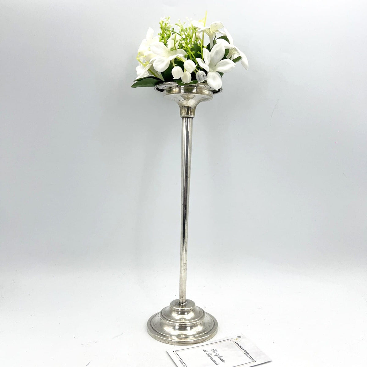 Candeliere Porta candela Alto in silver plated argento placcato stile antico Categoria  Sheffield & Argento
