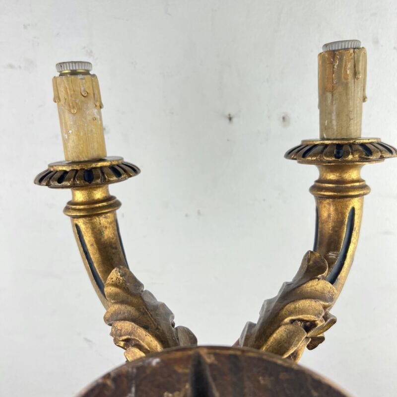 Candeliere stile antico Applique vintage in legno dorato oro lampada da parete Categoria  Lampade Appliques