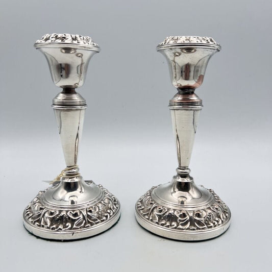 Candelieri Candelabro antico in argento silver plated portacandela epoca 800 Categoria  Sheffield & Argento