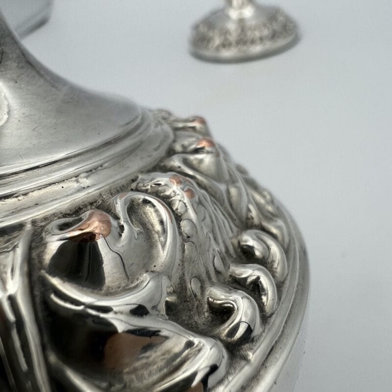 Candelieri Candelabro antico in argento silver plated portacandela epoca 800 Categoria  Sheffield & Argento