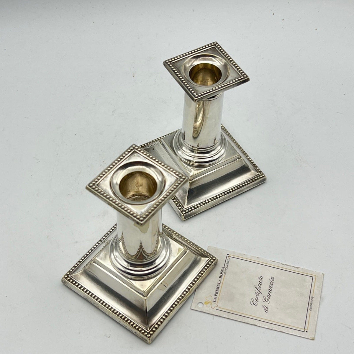 Candelieri Candelabro antico in argento silver plated portacandela stile impero Categoria  Sheffield & Argento
