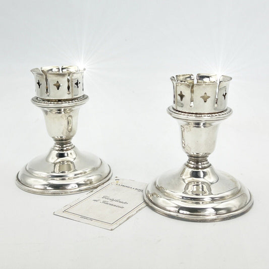 Candelieri Candelabro antico in argento silver plated portacandela Tealight 900 Categoria  Sheffield & Argento