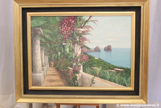 CAPRI QUADRO DIPINTO AD OLIO EPOCA 900 cm90X70  VINTAGE ITALIAN OIL PAINTING Categoria  Stampe e Incisioni