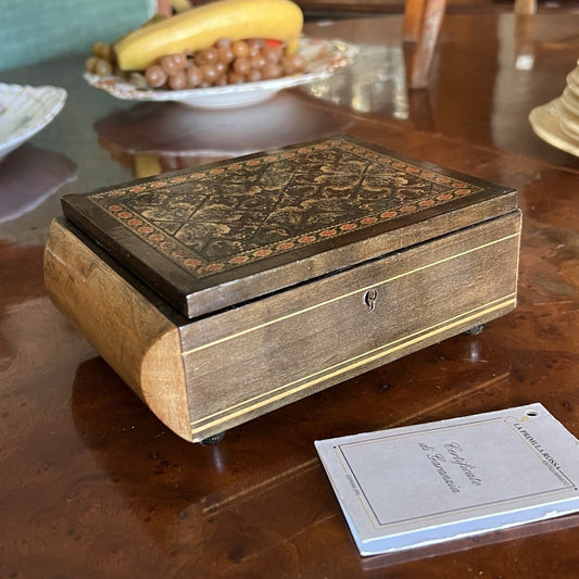 Carillon vintage antico in legno scatola portagioie cofanetto Arrivederci Roma Categoria  Carillon