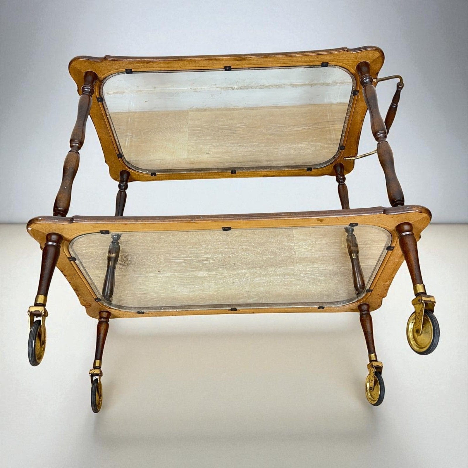 Carrello Bar Antico in Legno Portavivande con rotelle Vintage anni 50 Tavolino Categoria  Carrelli