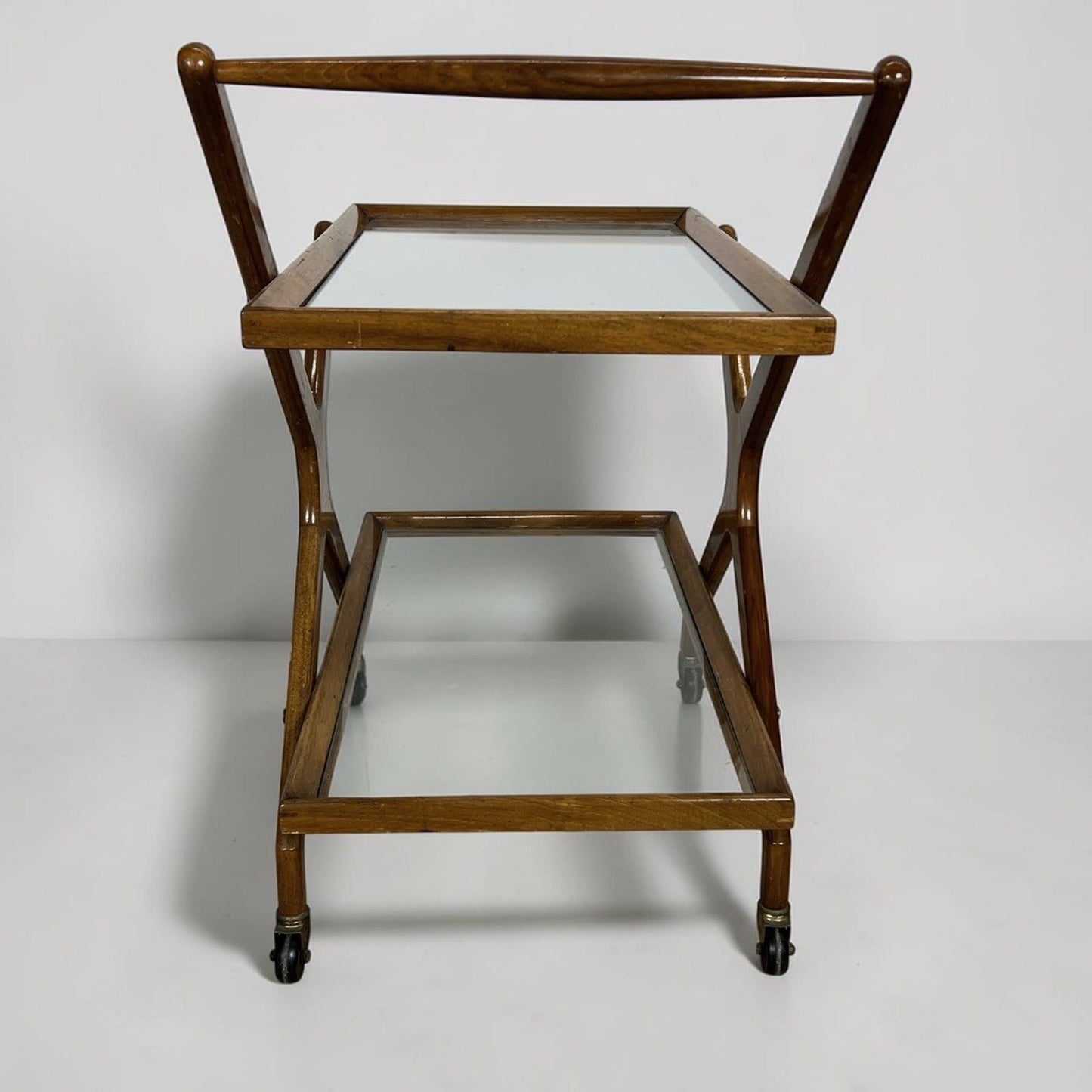 Carrello Bar Antico in Legno Portavivande di design anni 50 Tavolino Mid Century Categoria  Carrelli