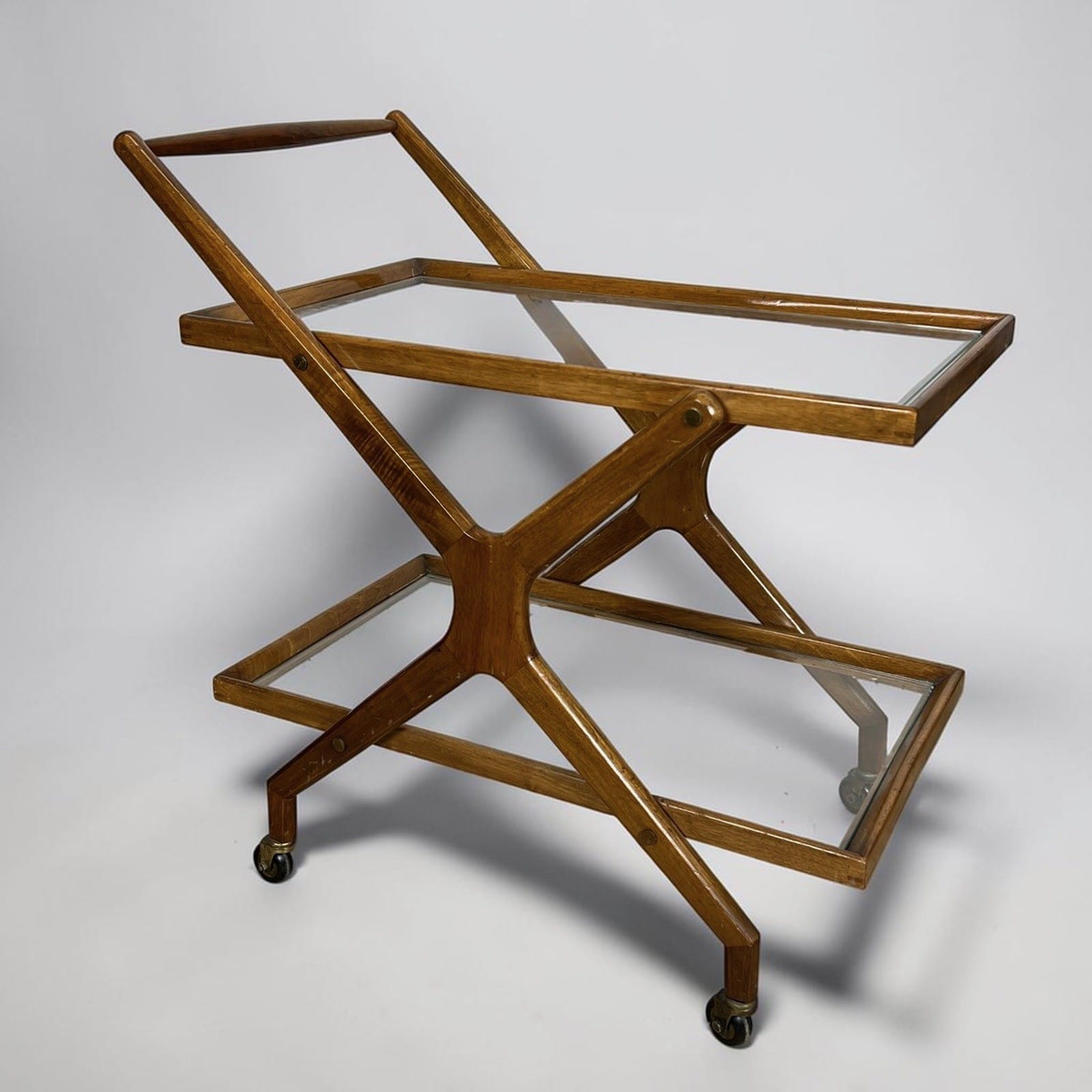 Carrello Bar Antico in Legno Portavivande di design anni 50 Tavolino Mid Century Categoria  Carrelli