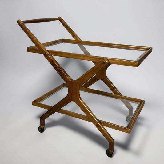 Carrello Bar Antico in Legno Portavivande di design anni 50 Tavolino Mid Century Categoria  Carrelli