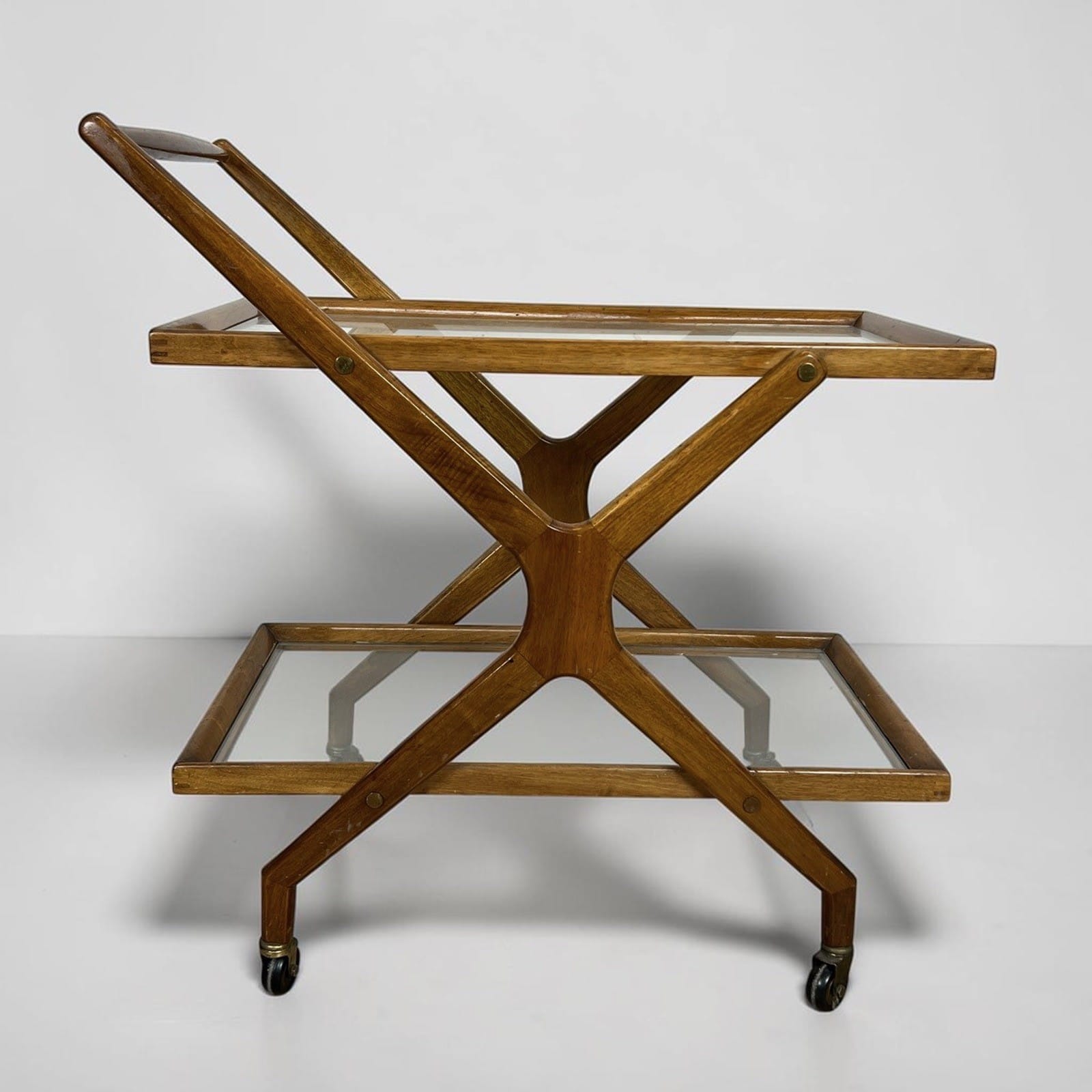 Carrello Bar Antico in Legno Portavivande di design anni 50 Tavolino Mid Century Categoria  Carrelli