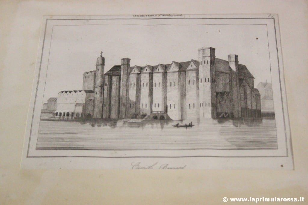 CASTELLO DI BAYNARD ANTICA INCISIONE CON CORNICE ANTIQUE PRINT OF BAYNARD CASTLE Categoria  Stampe e Incisioni