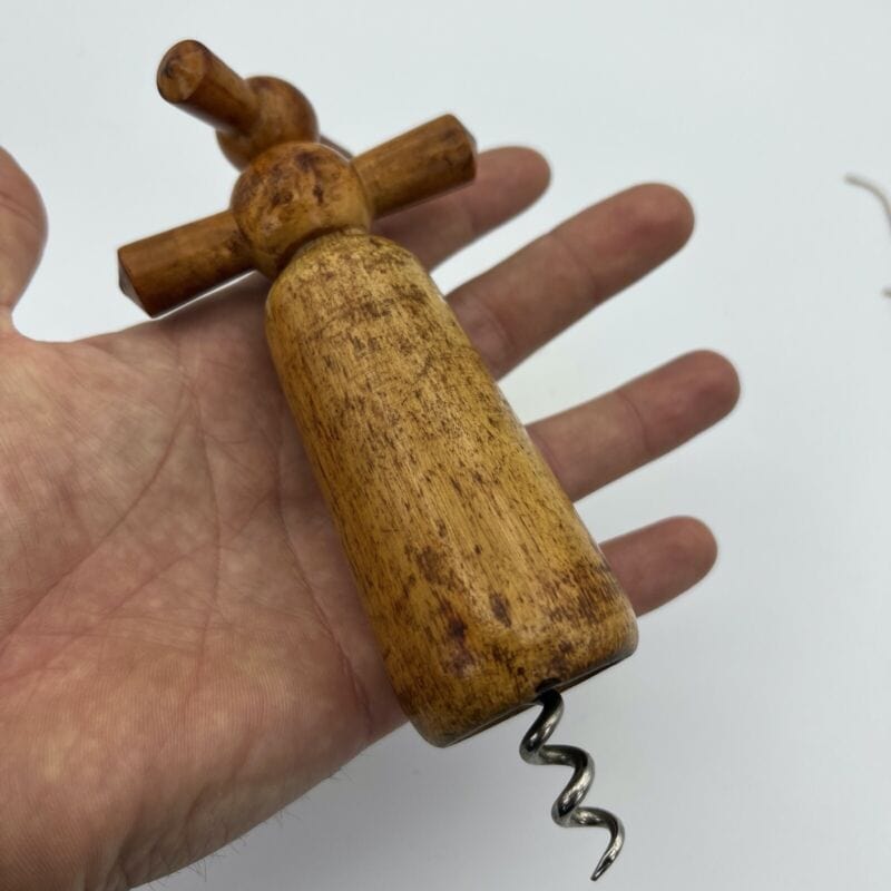 Cavatappi antico da collezione in legno a doppia elica manico tirebouchon 900 Categoria  Cavatappi